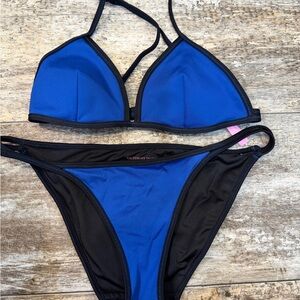 Victoria's Secret Vibrant Blue and Black Bikini